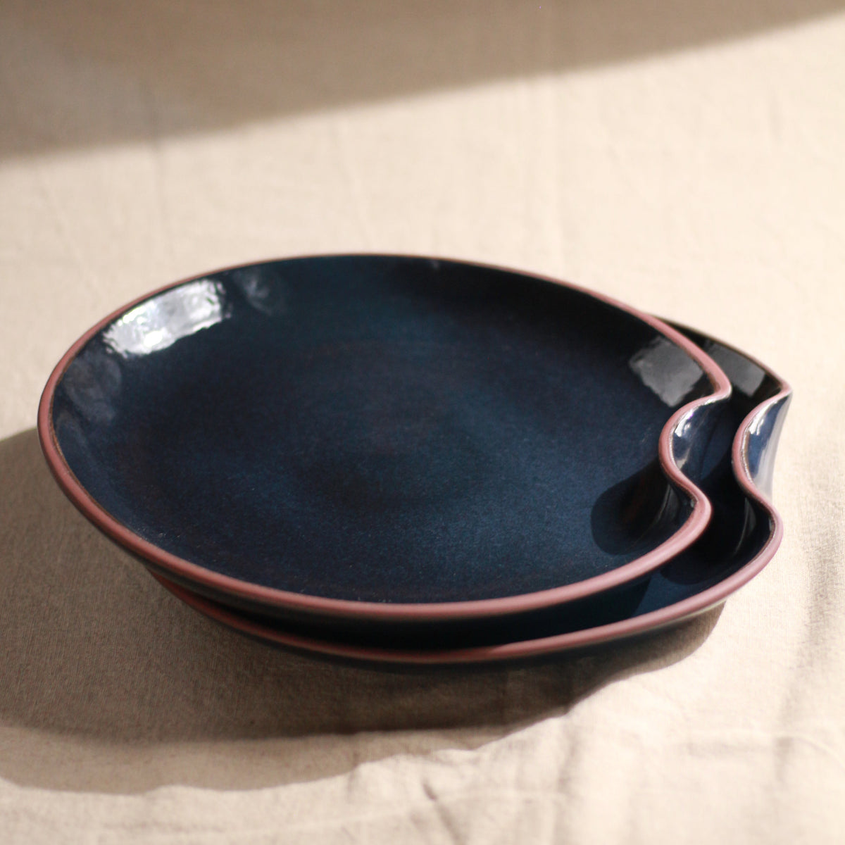 silvat - stoneware dinner plate set, rust midnight