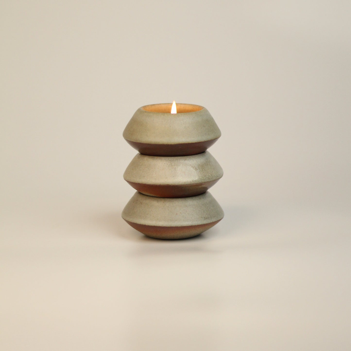 Stackable ceramic tealight holders