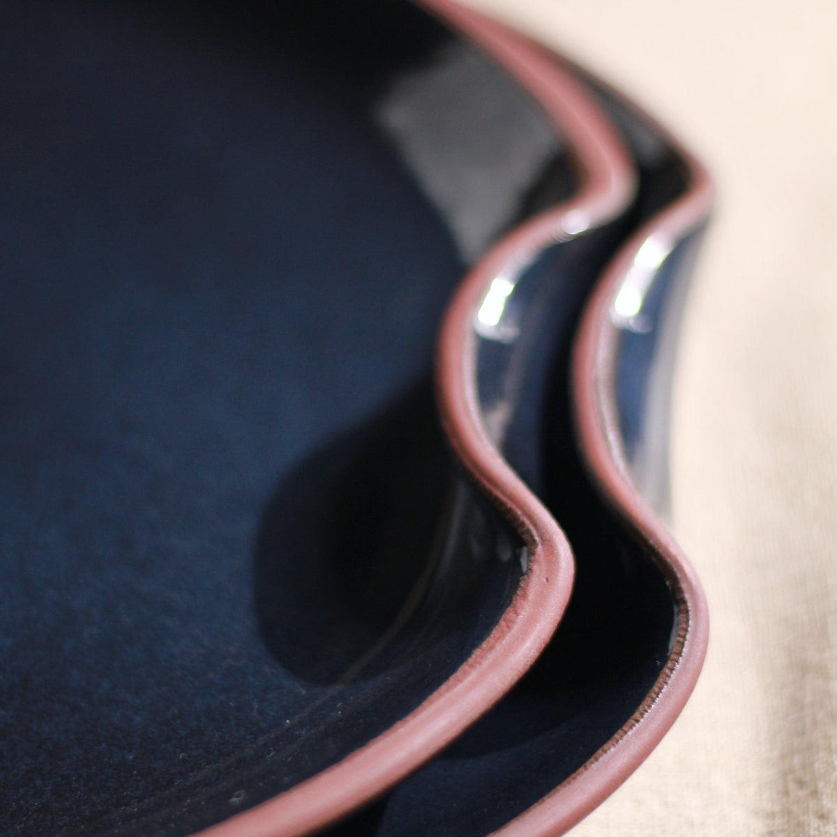 silvat - stoneware dinner plate set, rust midnight