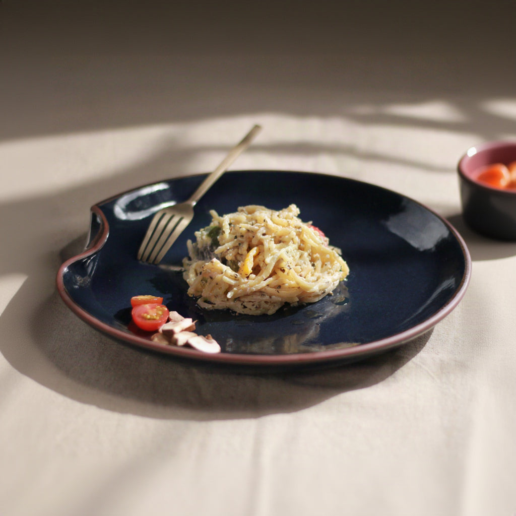 silvat - stoneware dinner plate set, rust midnight