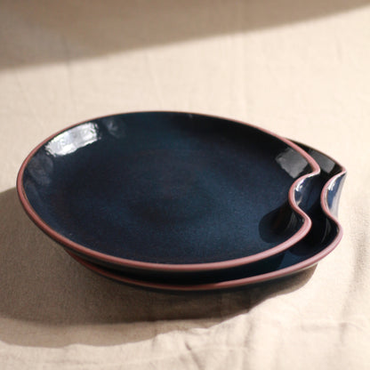 silvat - stoneware dinner plate set, rust midnight
