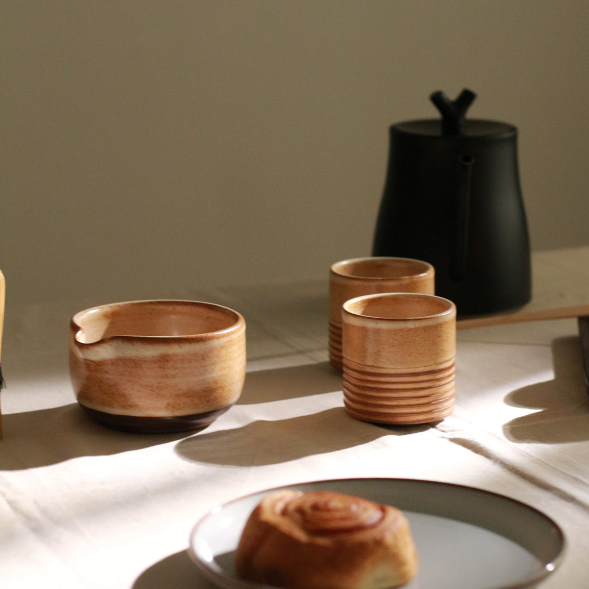 table prepared for evening tea ritual