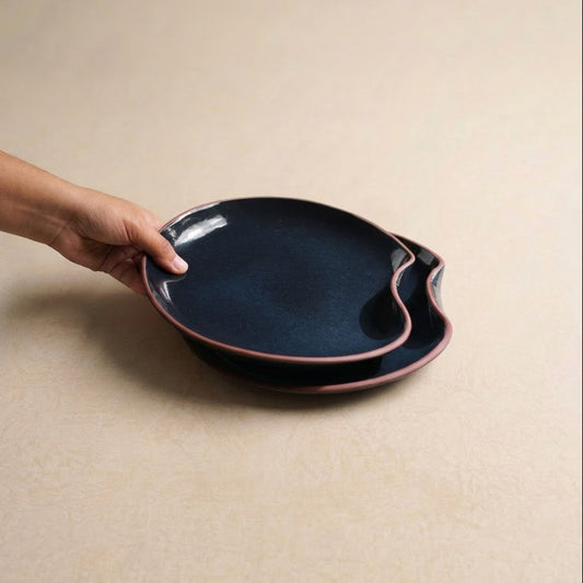 silvat - stoneware side plate set, rust midnight