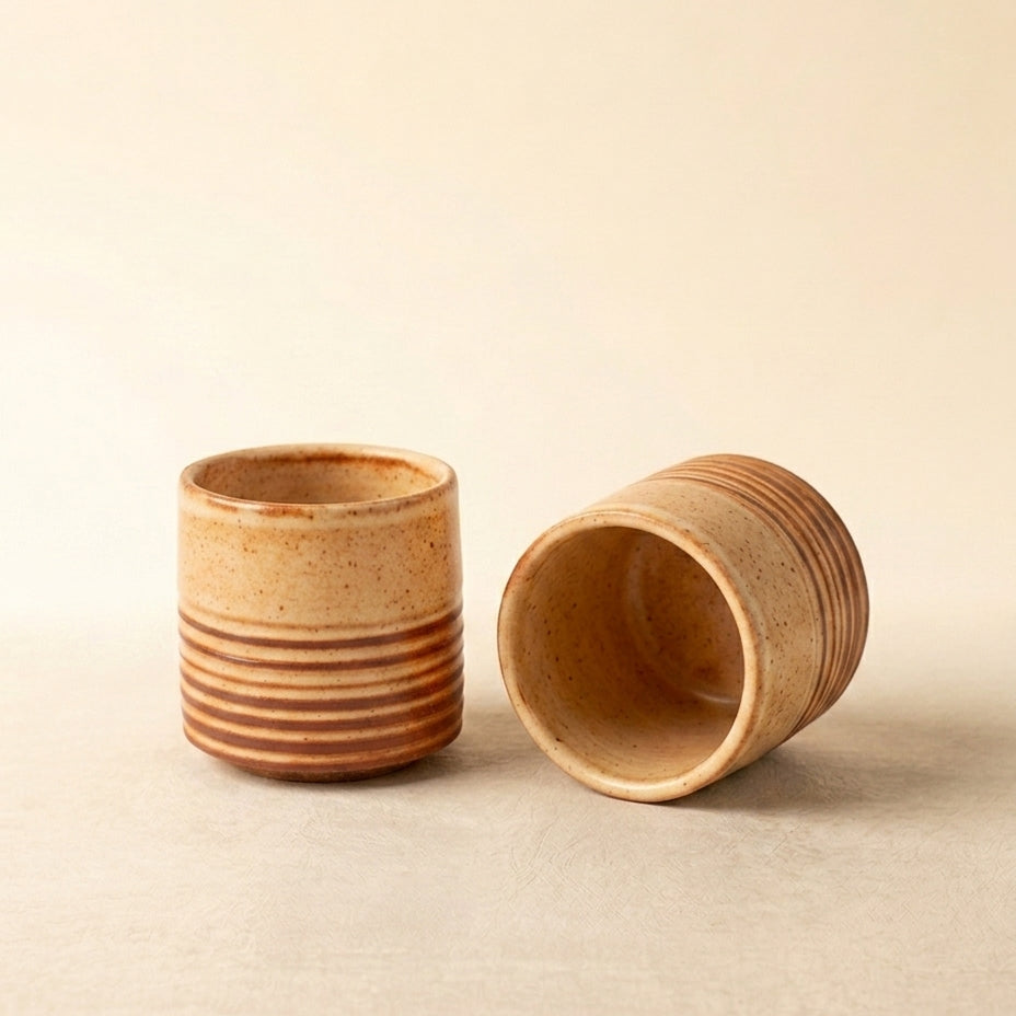 Sthir - Stackable Stoneware Tumbler Set